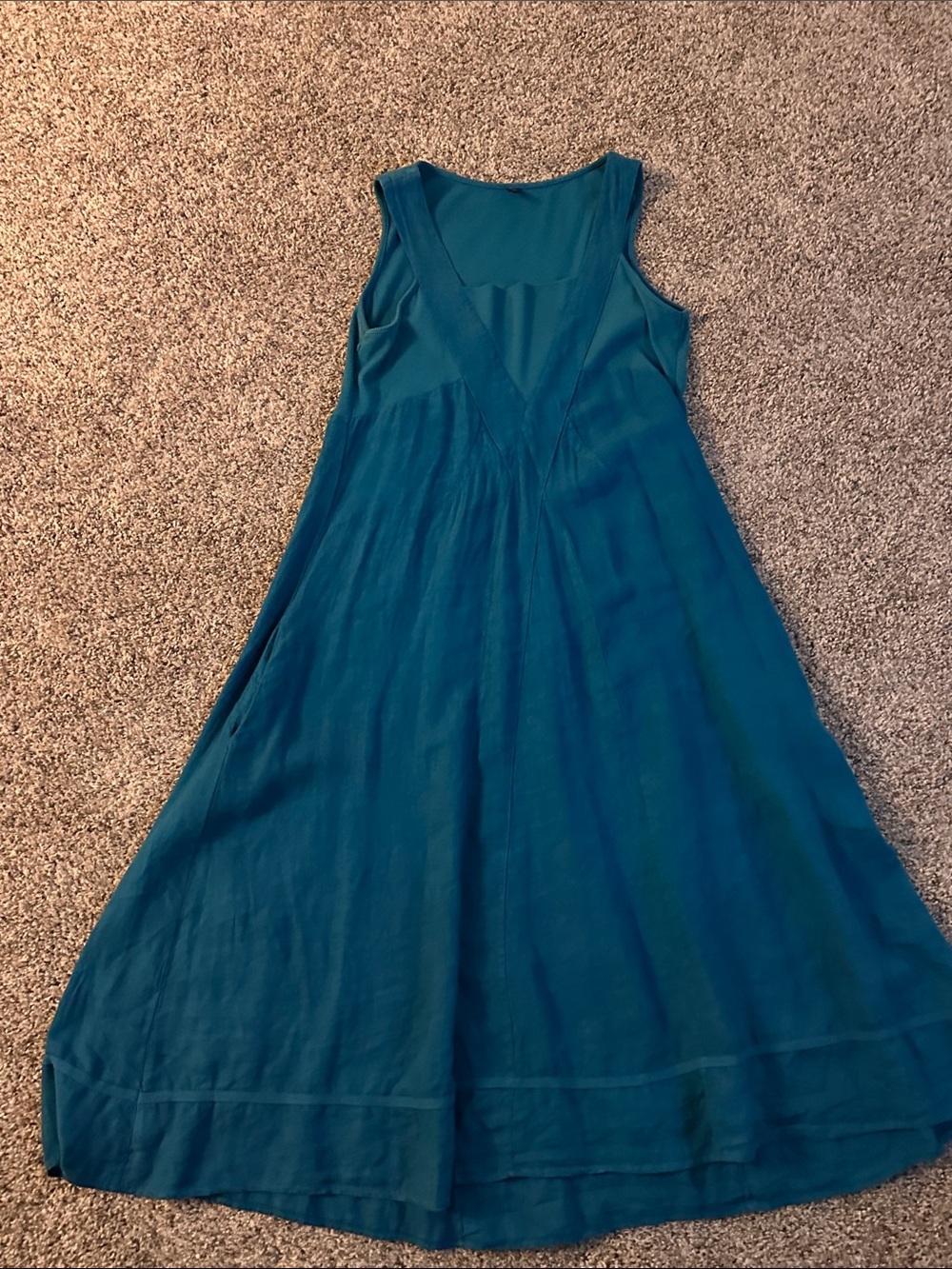 Sleeveless Teal Midi A-Line Dress